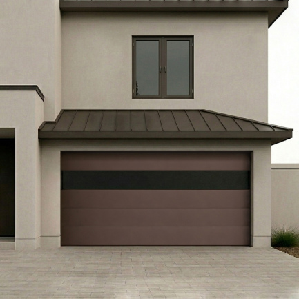 Contemporary Garage Door Brown Mocha 16' x 7'