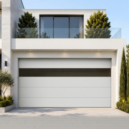 Contemporary Garage Door White Sand 8' x 8'