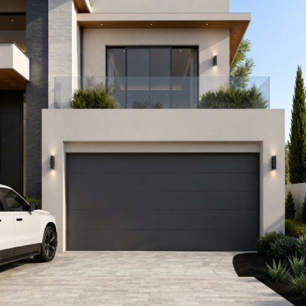 Black Smooth Steel 16'x9' Insulated Garage Door